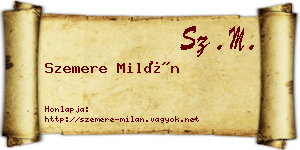 Szemere Milán névjegykártya